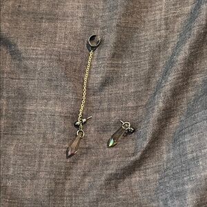 Hot Topic Gold and Silver Crystal Earrings